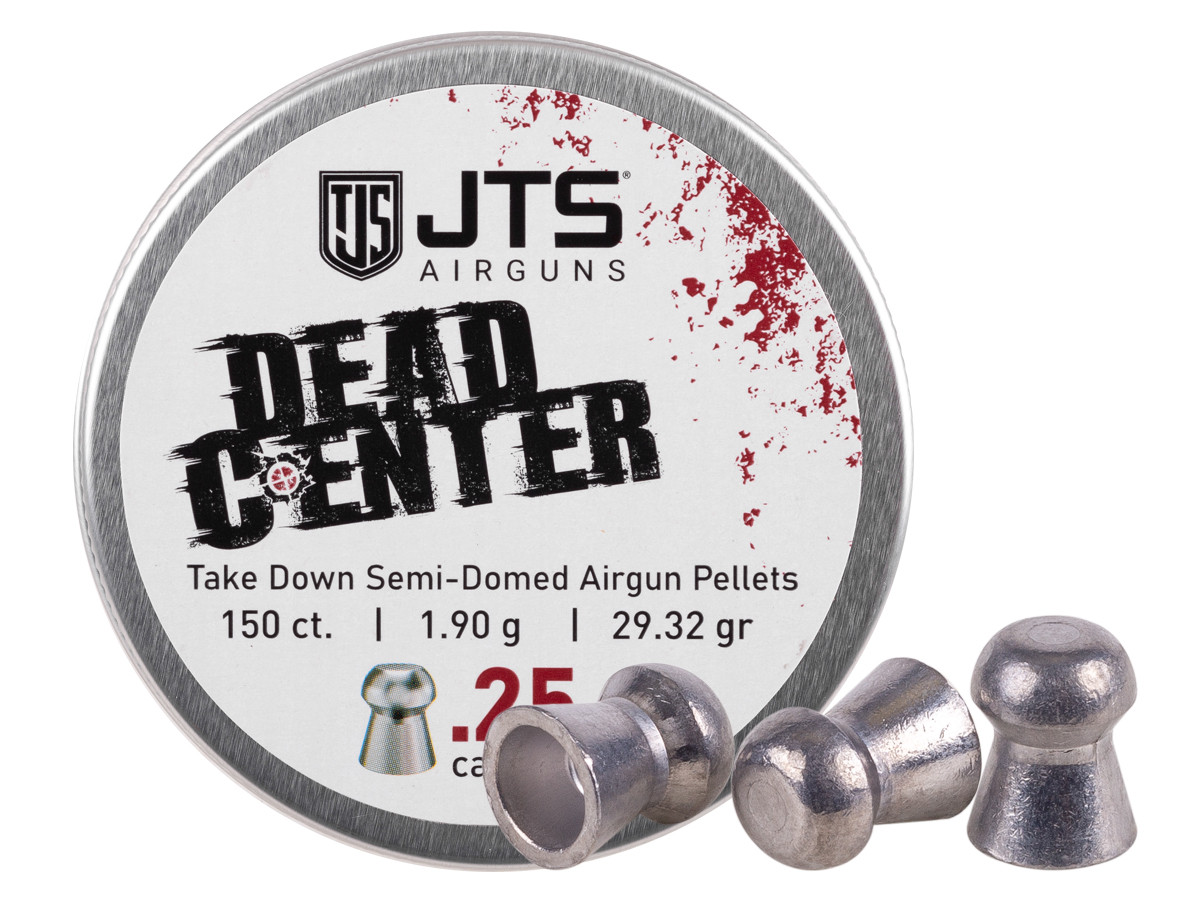 JTS Dead Center Precision .25 Cal, 29.32 Grain, Semi-Domed, 150ct, Blister Pack