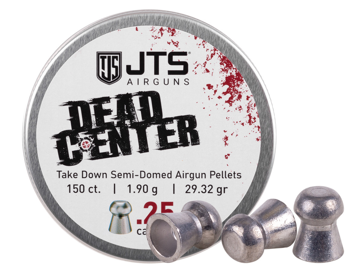 JTS Dead Center Precision .25 Cal, 29.32 Grain, Semi-Domed, 150ct, Blister Pack 0.25