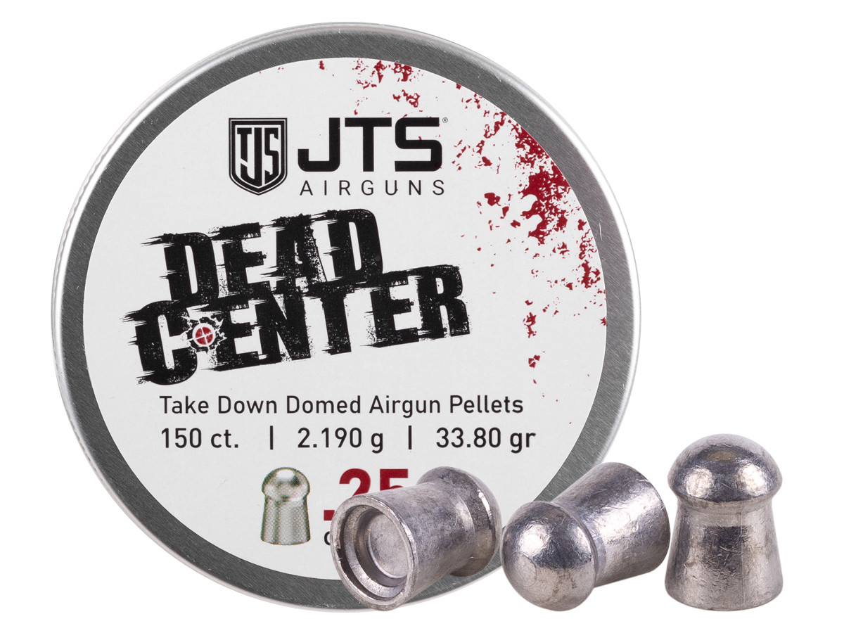 JTS Dead Center Precision .25 Cal, 33.80 Grain, Domed, 150ct, Blister Pack