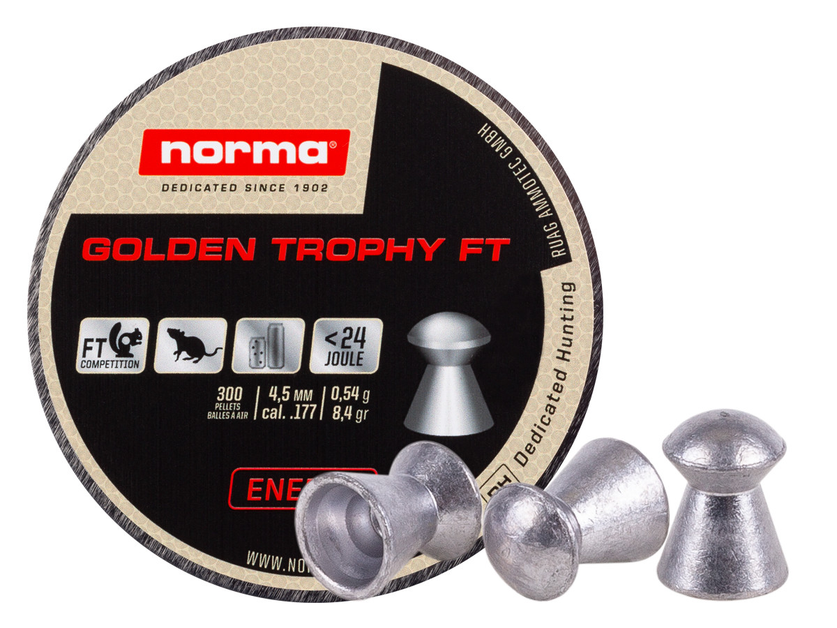 Norma Golden Trophy FT .177 Cal, 8.4 Grain, Domed, 300ct