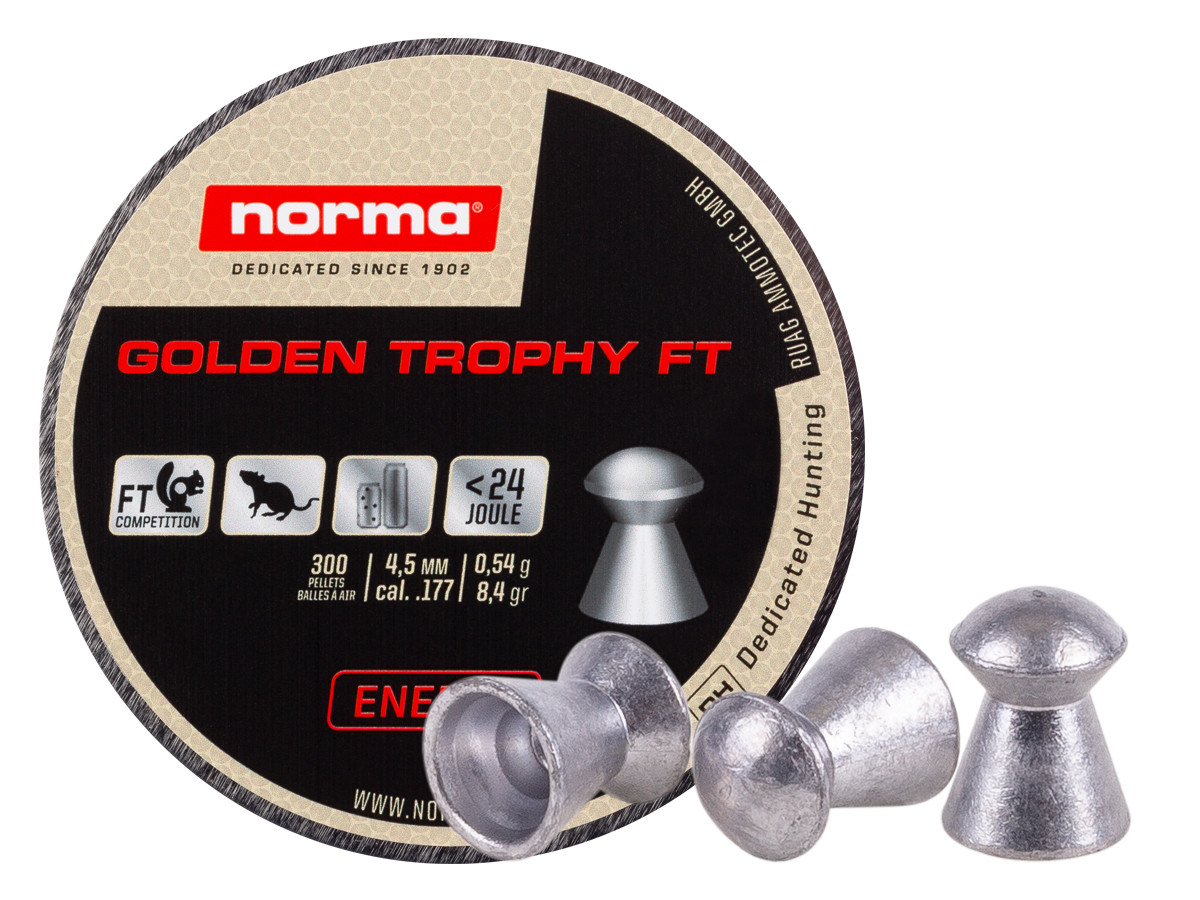 Norma Golden Trophy FT .177 Cal, 8.4 Grain, Domed, 300ct 0.177