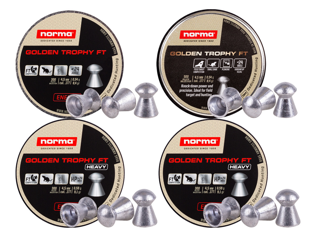 Norma Golden Trophy FT .177 Cal Pellets, 4 Pack