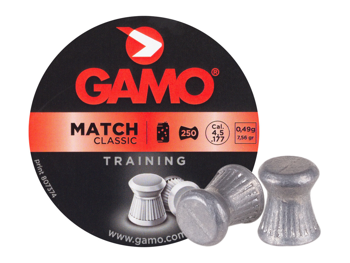 Gamo Match .177 Cal, 7.56 Grains, Wadcutter, 250ct 0.177