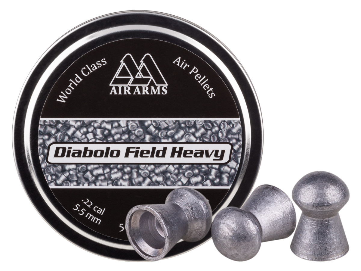 Air Arms Diabolo Field Heavy .22 Cal, 5.52mm, 18 Grains, Round Nose, 500ct