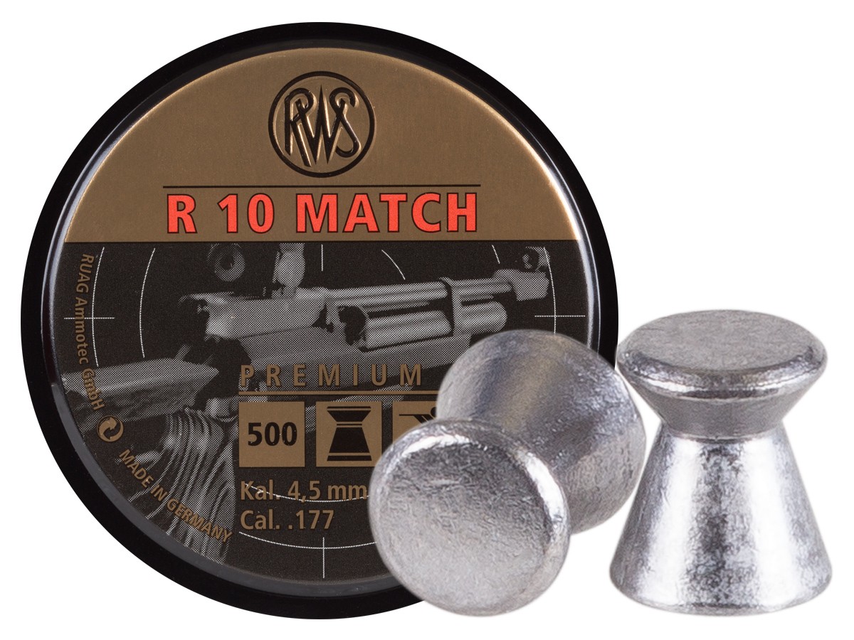 RWS R10 Match .177 Air Rifle Pellets 4.49 Air Rifle Ammunition Full Tins 500 