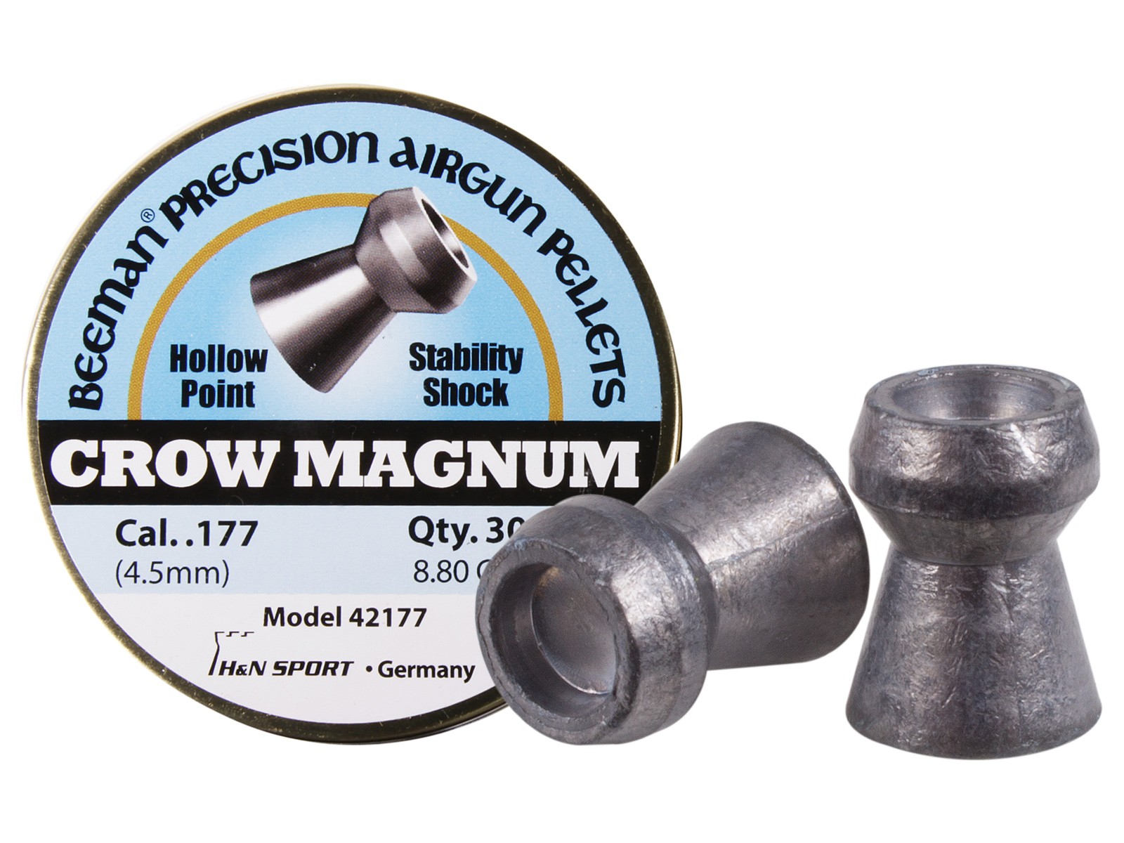 Beeman Crow Magnum .177 Cal, 8.80 Grains, Hollowpoint, 300ct