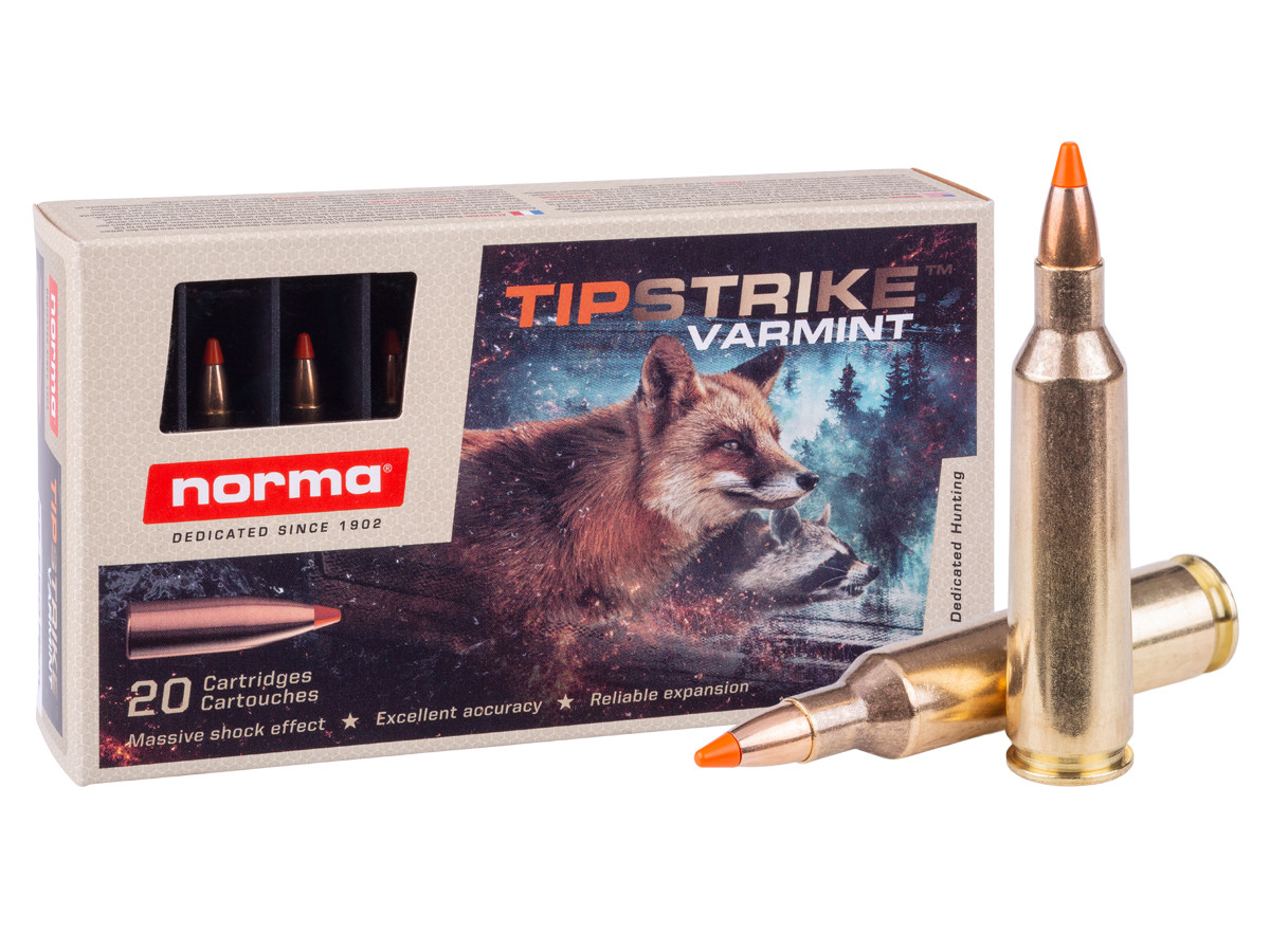 Norma .22-250 Remington Tipstrike Varmint, 55gr, 20ct