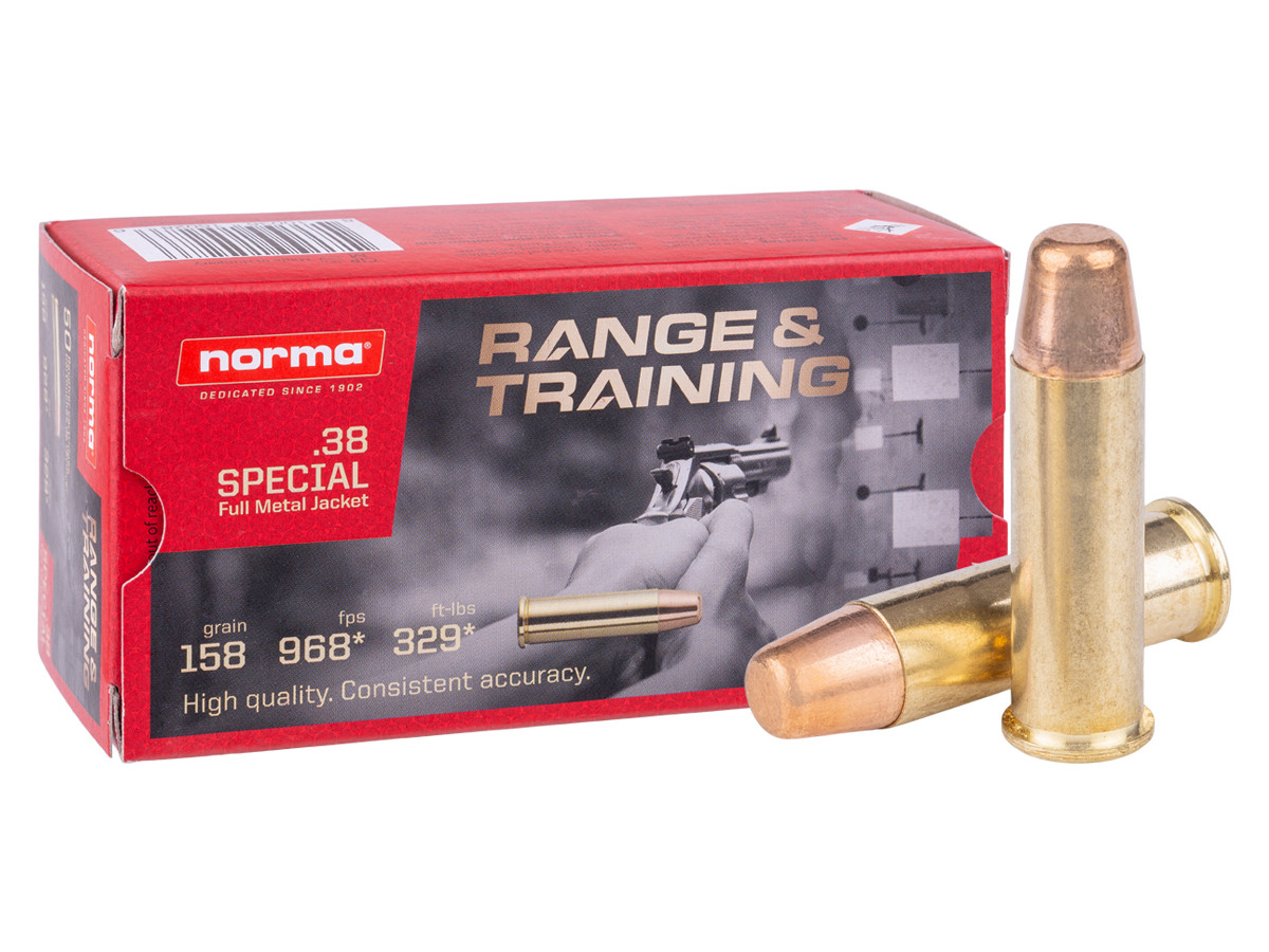 Norma .38 Special Range & Training FMJ, 158gr, 50ct