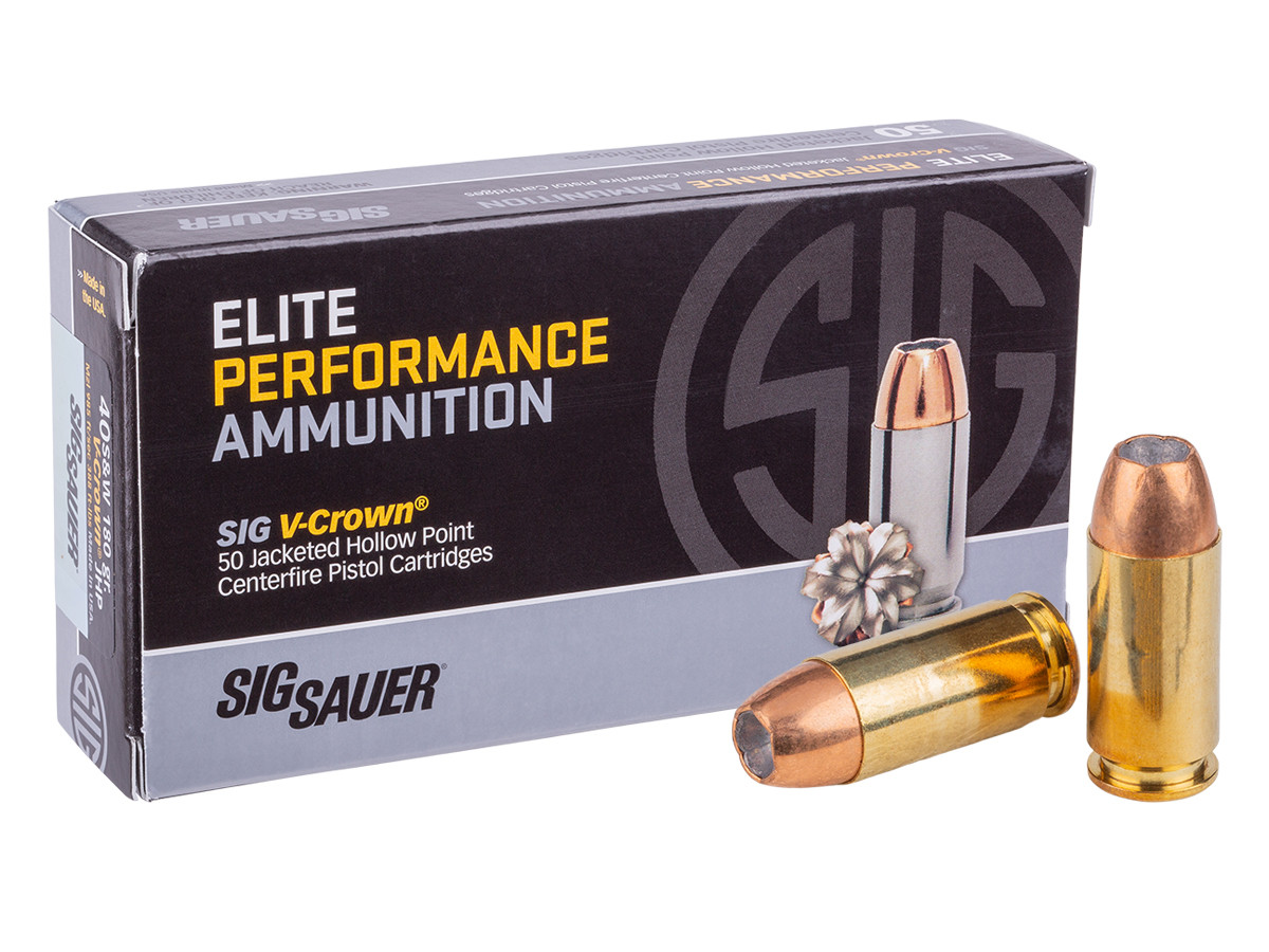 SIG Sauer .40 S&W Elite V-Crown JHP, 180gr, 50ct