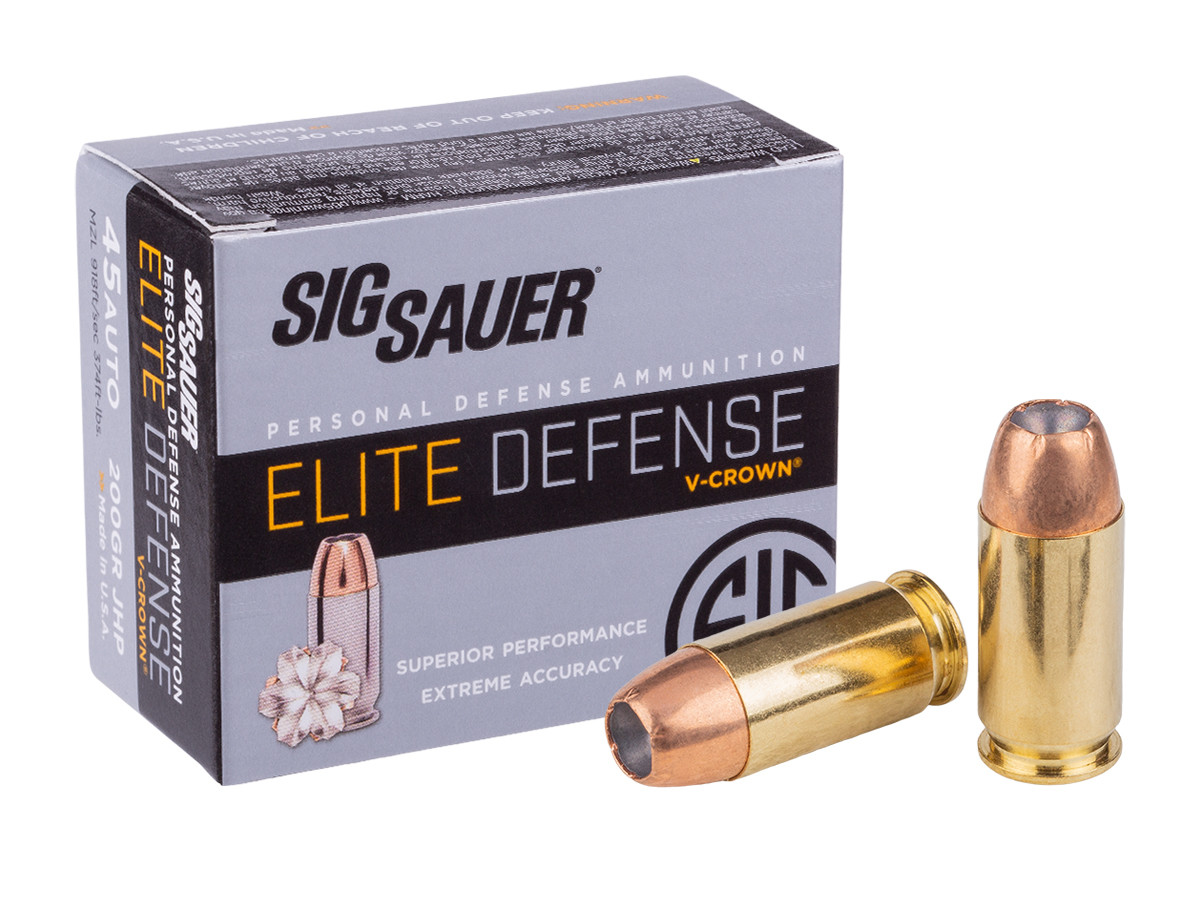 SIG Sauer .45 Auto Elite V-Crown JHP, 200gr, 20ct