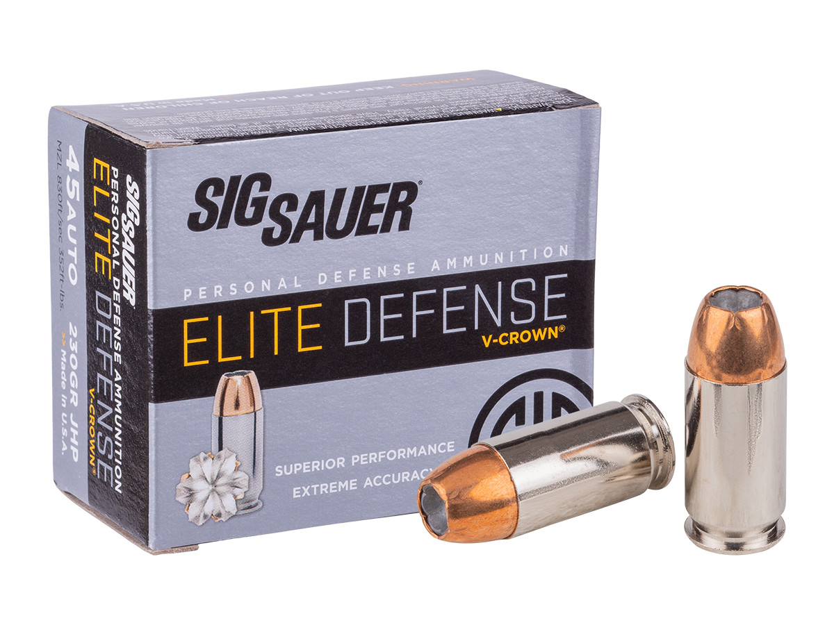 SIG Sauer .45 Auto Elite V-Crown JHP, 230gr, 20ct