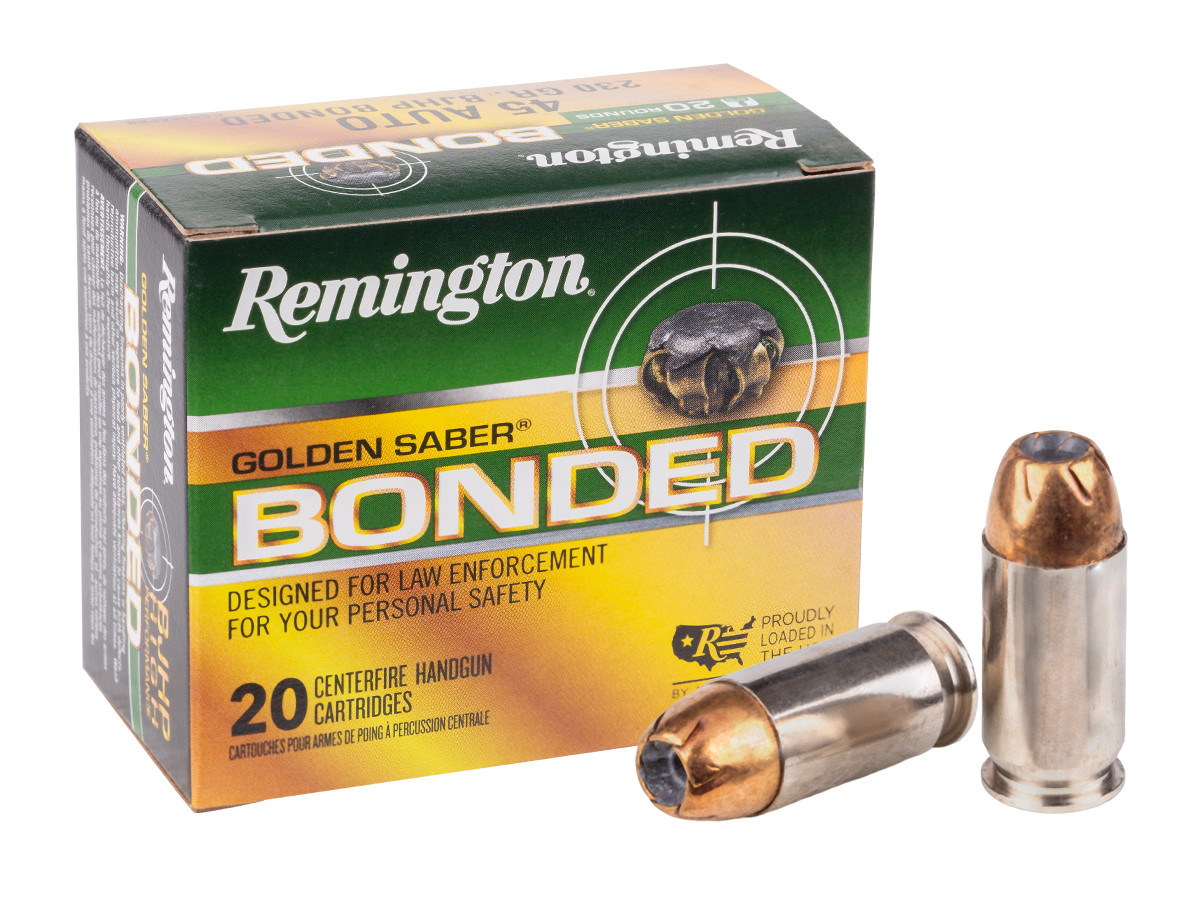 Remington .45 Auto Golden Saber Bonded JHP, 230gr, 20ct