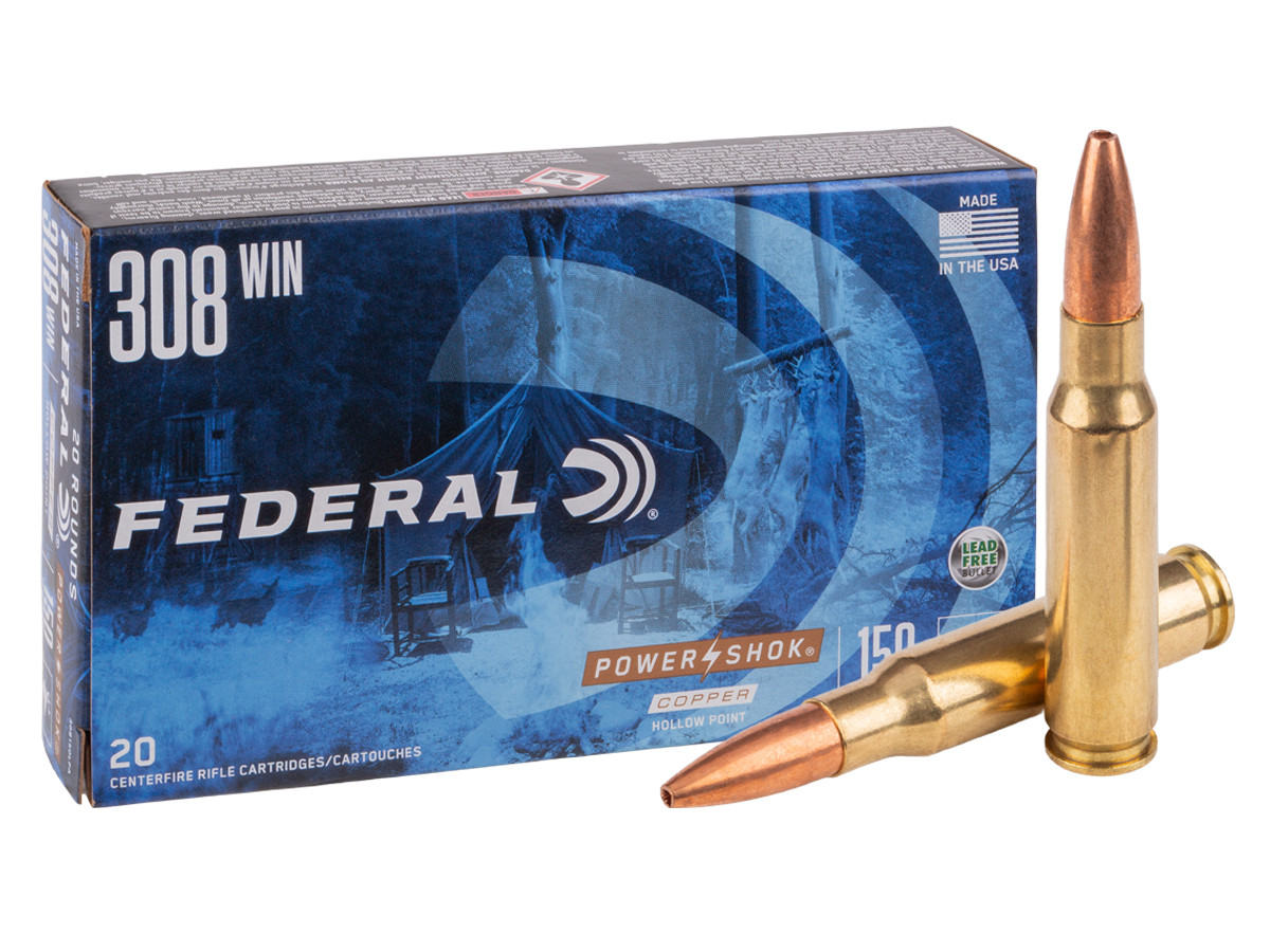 Federal .308 Winchester Power-Shok Copper Rifle, 150gr, 20ct