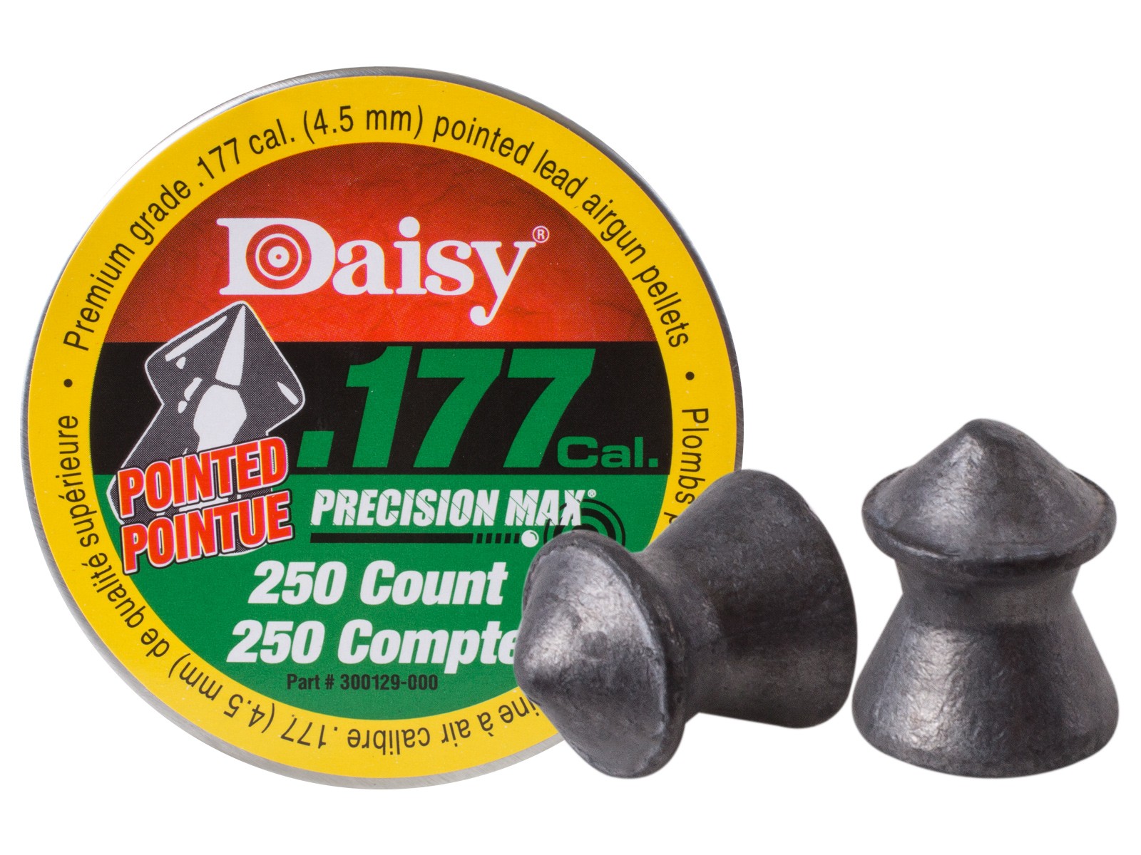 Daisy Max Precision .177 Cal, 7.2 Grains, Pointed, 250ct