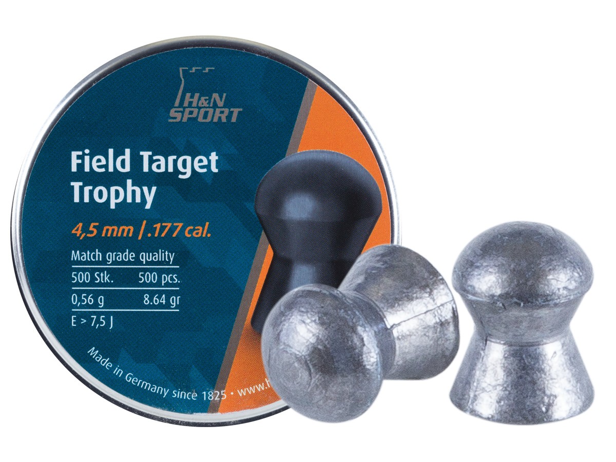 H&N Field Target Trophy .177 Cal, 8.64 Grains, Domed, 500ct