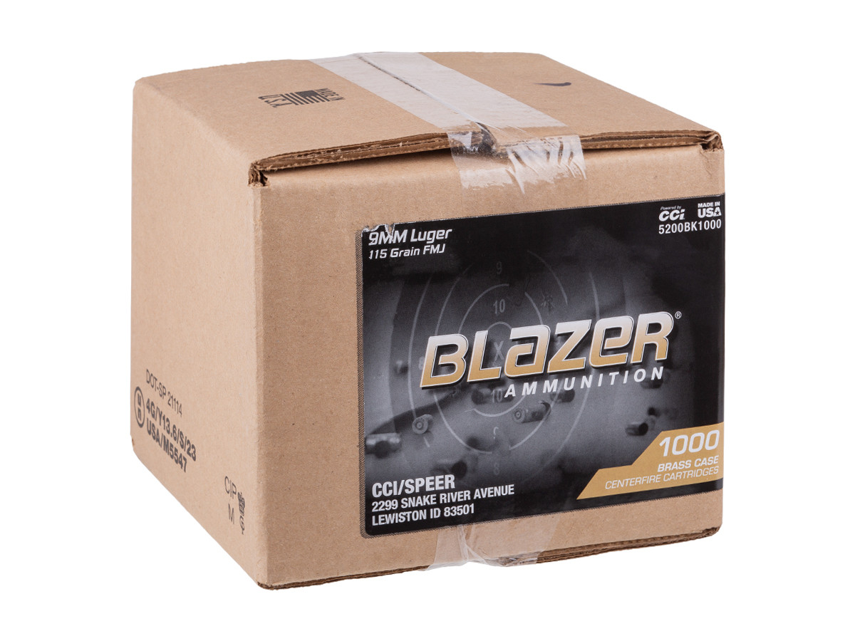Blazer 9mm Luger Blazer Brass FMJ 115gr, 1000ct