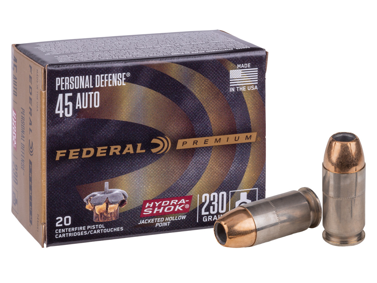 Federal Premium .45 Auto Personal Defense Hydra-Shok, 230gr, 20ct