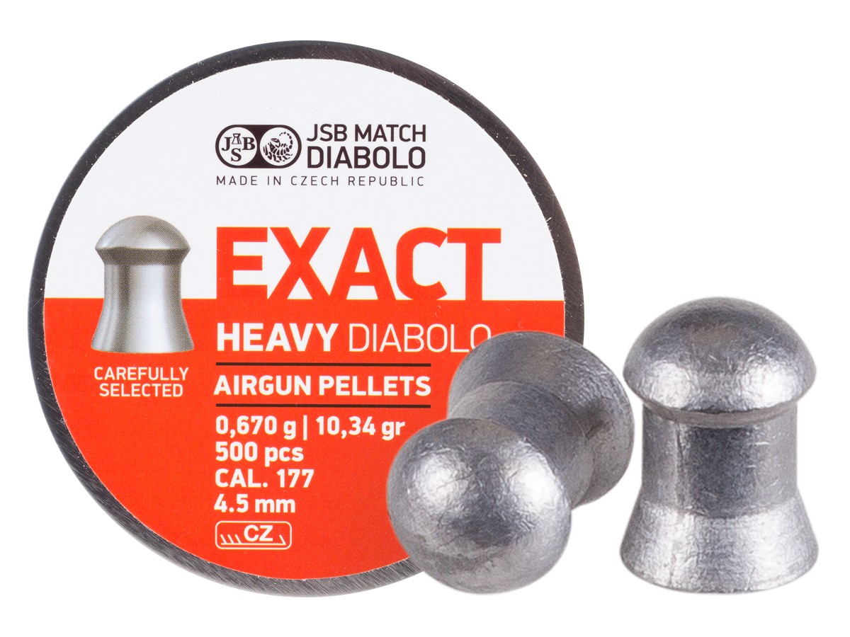 JSB Diabolo Exact Heavy .177 Cal, 10.34 Grains, Domed, 500ct