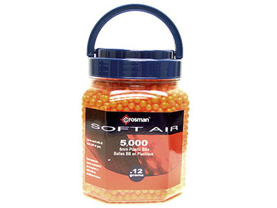 Crosman 6mm plastic airsoft BBs, 0.12g, 5,000 rds, orange