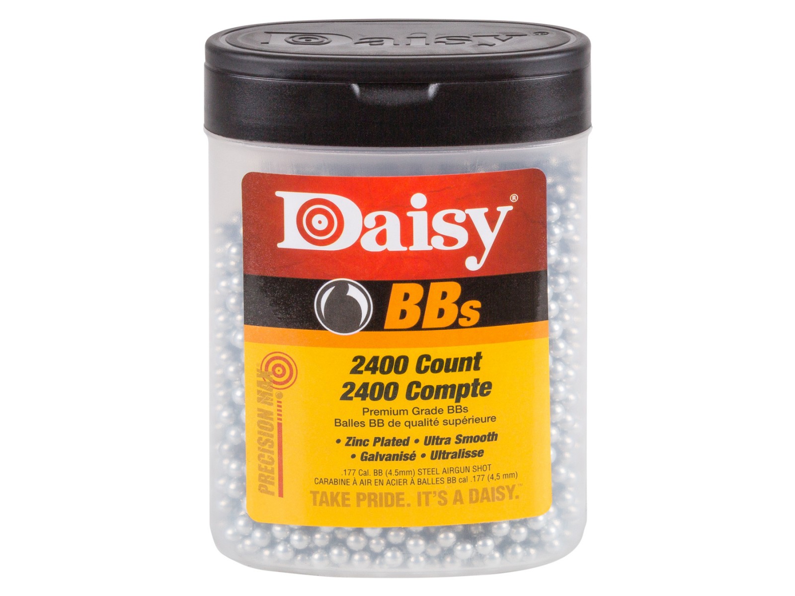 Daisy Premium Grade .177 Cal, 5.1 Grains, Zinc Plated BBs, 2400ct 0.177