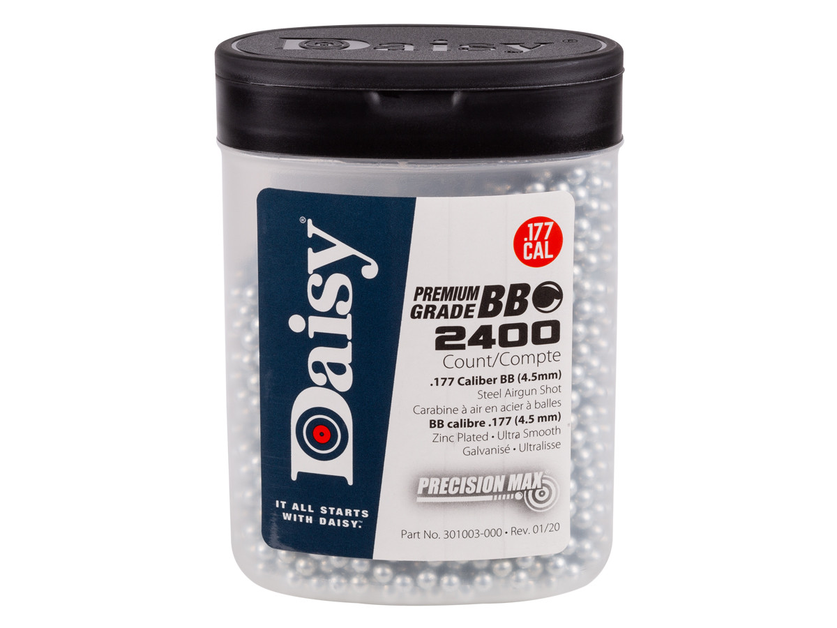 Daisy Premium Grade .177 Cal, 5.1 Grains, Zinc Plated BBs, 2400ct 0.177