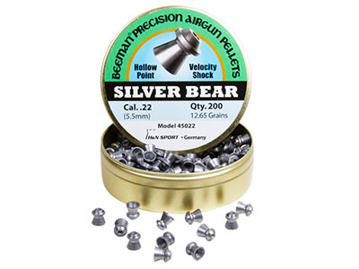 Beeman Silver Bear .22 Cal, 12.65 Grains, Hollowpoint, 200ct