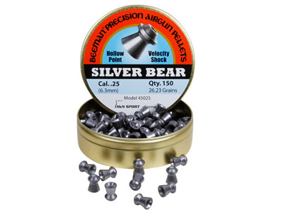 Beeman Silver Bear .25 Cal, 26.23 Grains, Hollowpoint, 150ct