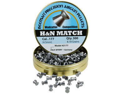 Beeman H&N Match .177 Cal, 8.18 Grains, Wadcutter, 300ct