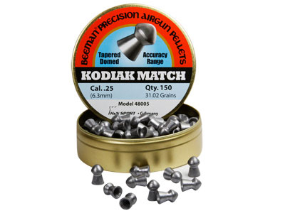 Beeman Kodiak Match Extra Heavy .25 Cal, 31.02 Grains, Domed, 150ct