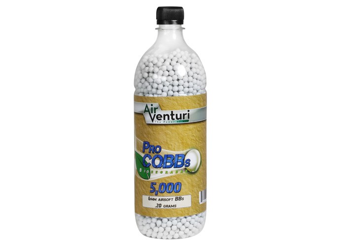 Air Venturi Pro CQBBs 6mm biodegradable airsoft BBs, 0.20g, 5000 rds, white