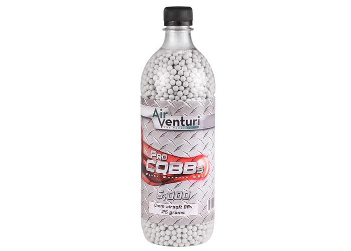 Air Venturi Pro CQBBs 6mm airsoft BBs, 0.25g, 5,000 rds, white