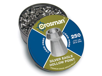 Crosman Silver Eagle Pellets .177 Cal, 4.8 Grains, Hollowpoint, Lead-Free, 250ct