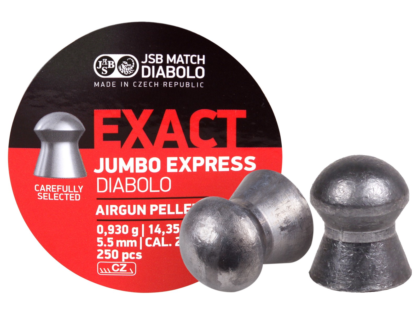 JSB Diablo Exact Jumbo Express .22 Cal, 14.3 Grains, Domed, 250ct 0.22