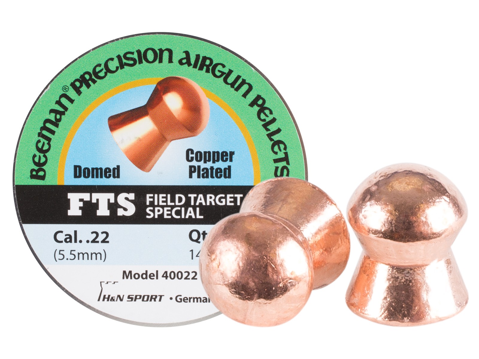 Beeman FTS Copper Plated .22 Cal, 14.72 Grains, Domed, 200ct