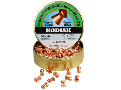 Beeman Kodiak Copper Plated .22 Cal, 21.12 Grains, Round Nose, 200ct