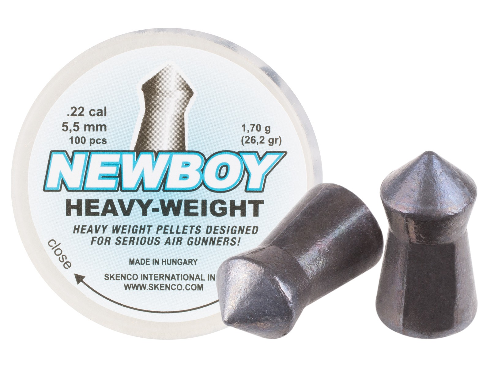 Skenco NewBoy Heavy-Weight .22 cal, 26.2 Grains, Pointed, 100ct