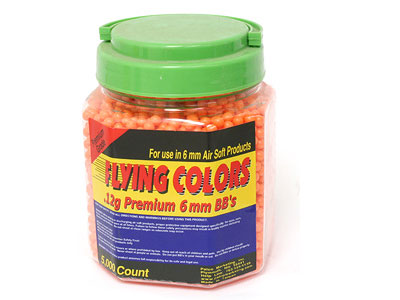 Flying Colors 6mm plastic airsoft BBs, 0.12g, 5000 rds, orange
