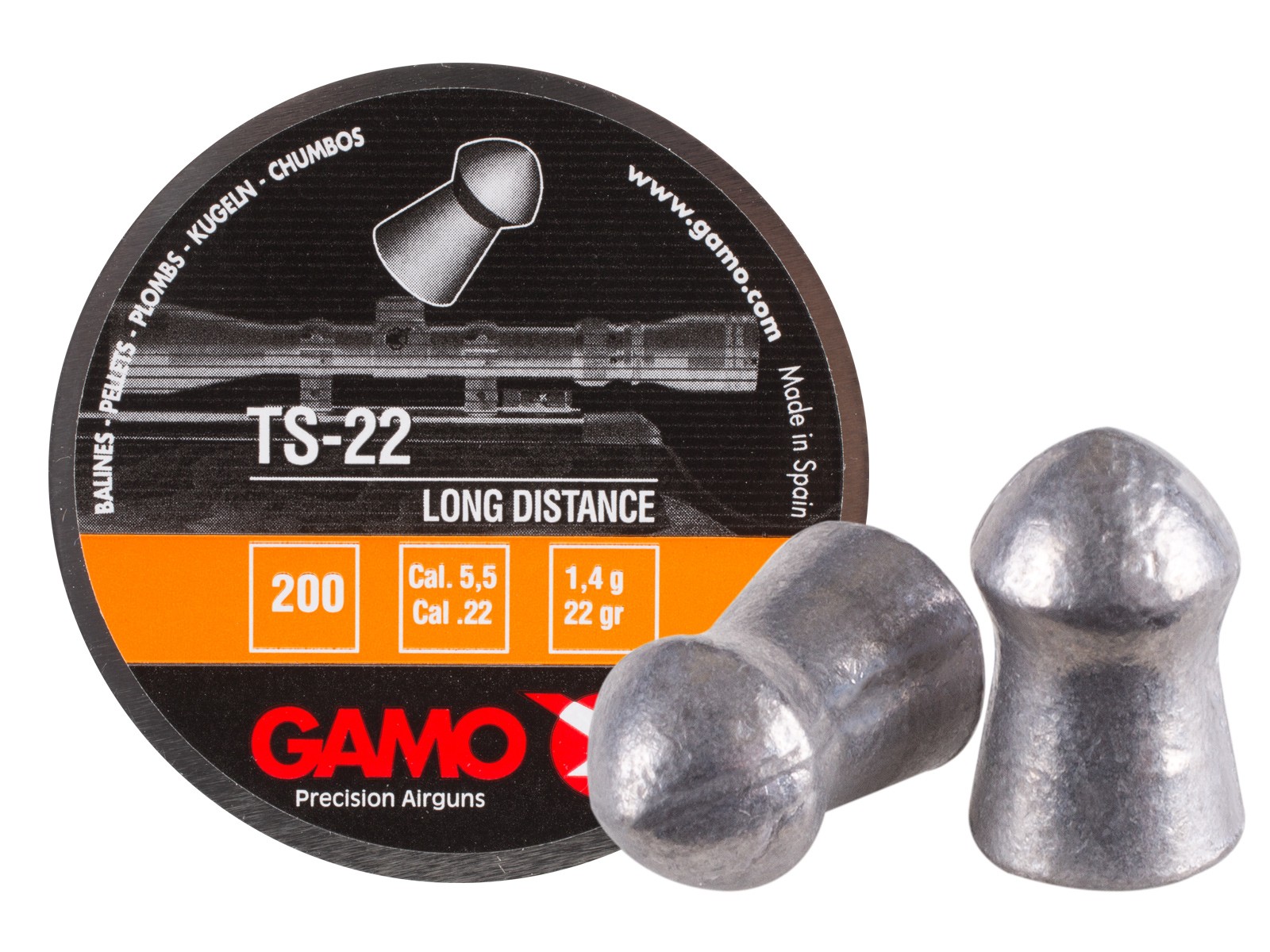 Gamo TS-22 .22 Cal, 22 Grains, Round Nose, 200ct