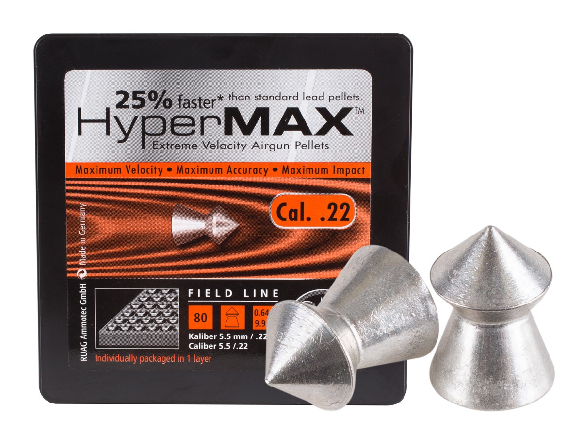 RWS HyperMAX .177 Cal, 5.2 Grains, Pointed, Lead-Free, 100ct