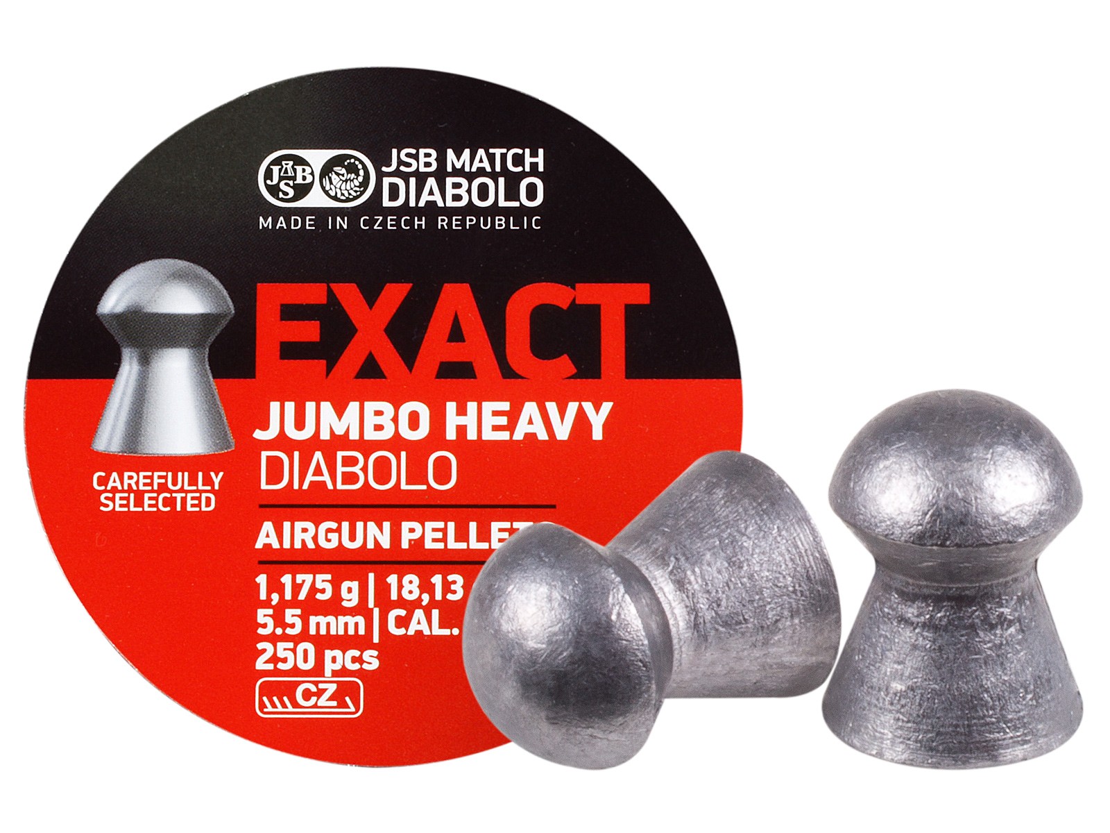 JSB Match Diabolo Exact Jumbo Heavy .22 Cal, 18.13 Grains, Domed, 250ct 0.22