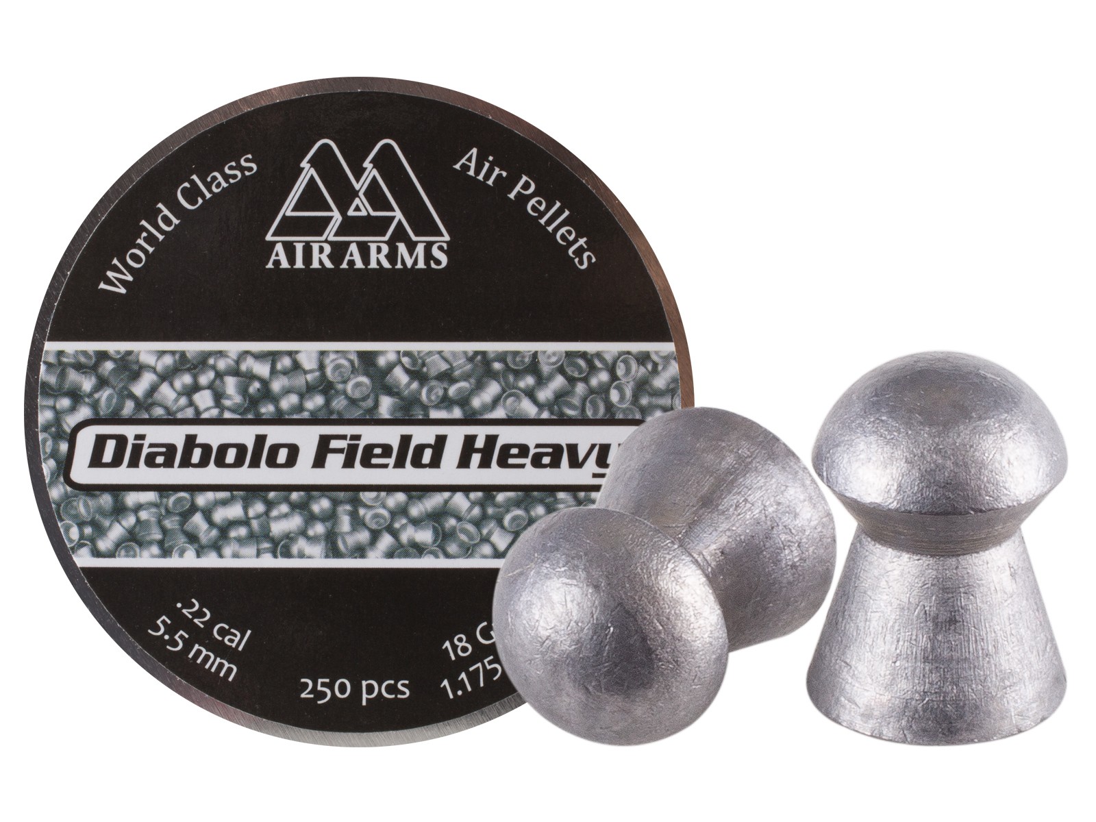 Air Arms Diabolo Field Heavy .22 Cal, 5.52mm, 18 Grains, Round Nose, 250ct