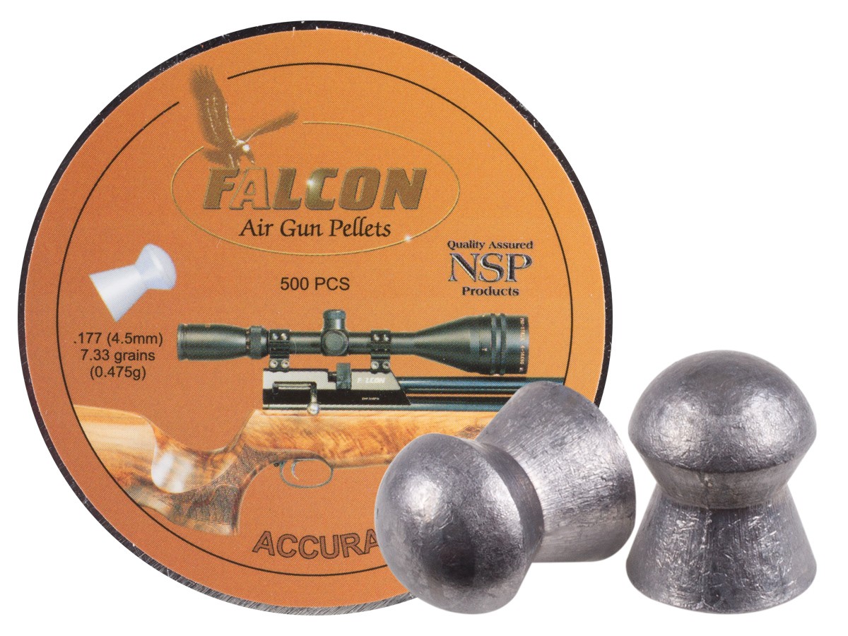 Air Arms Falcon .177 Cal, 4.52mm, 7.33 Grains, Domed, 500ct 0.177