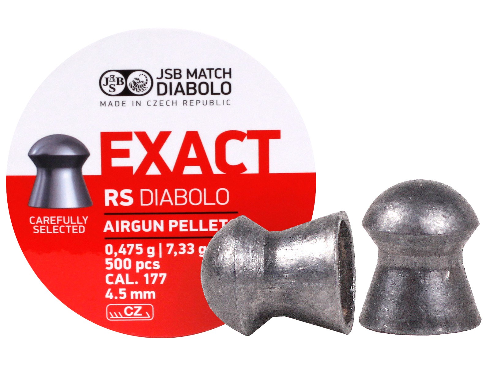 JSB Match Diabolo Exact RS .177 Cal, 7.33 Grains, Domed, 500ct