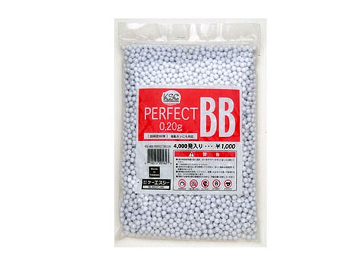 KSC/KWA 6mm perfect airsoft BBs, 0.20g, 4,000 rds, white