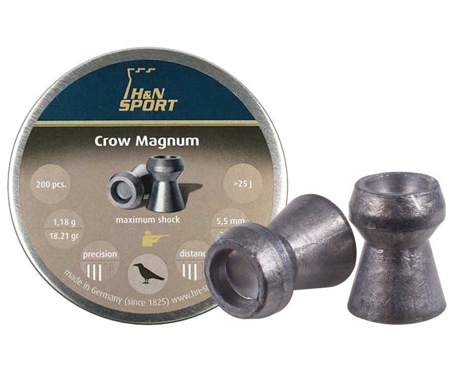 H&N Crow Magnum .22 Cal, 18.21 Grains, Hollowpoint, 200ct 0.22