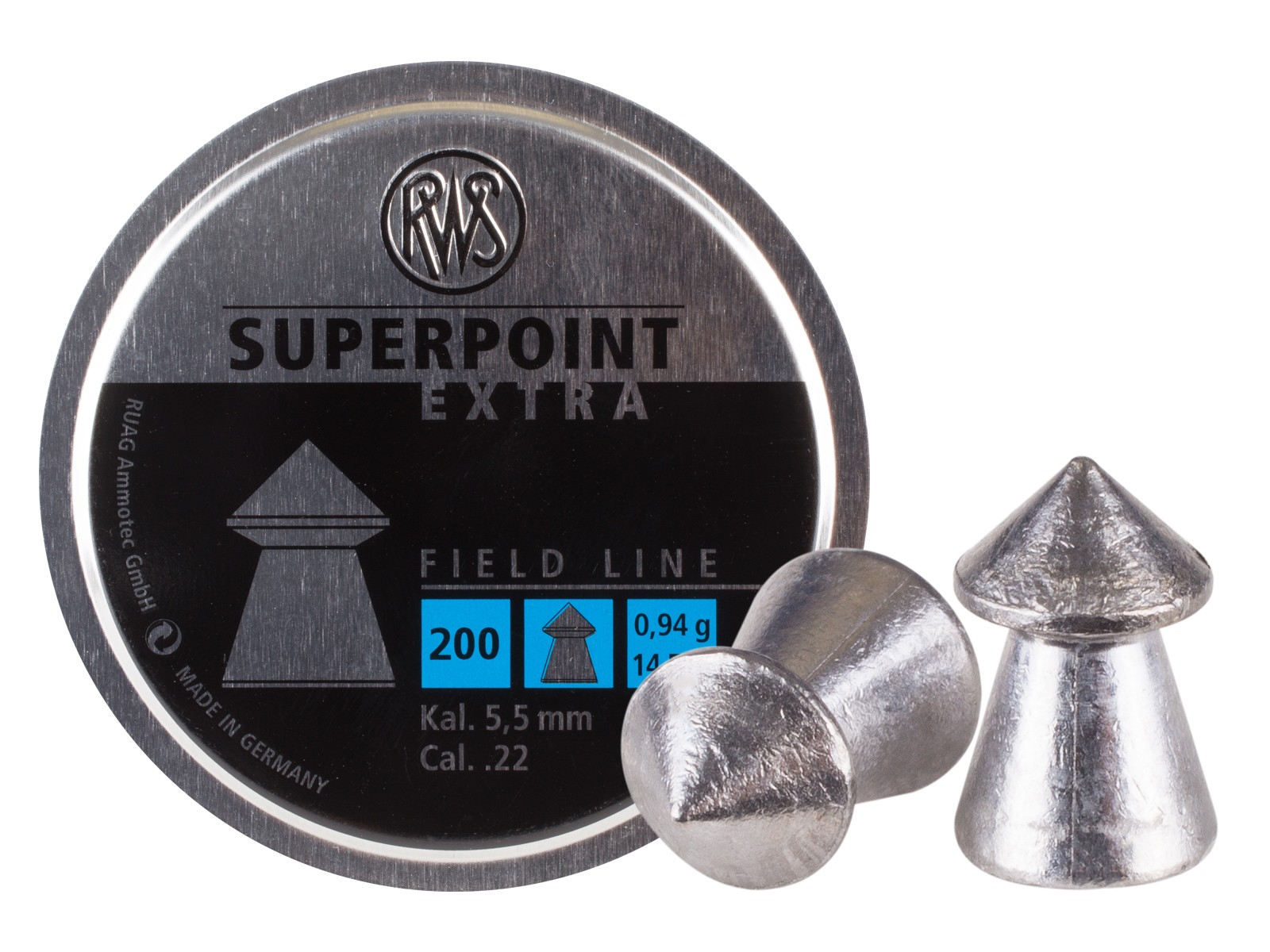 RWS Superpoint Extra .22 Cal, 14.5 Grains, Pointed, 200ct 0.22