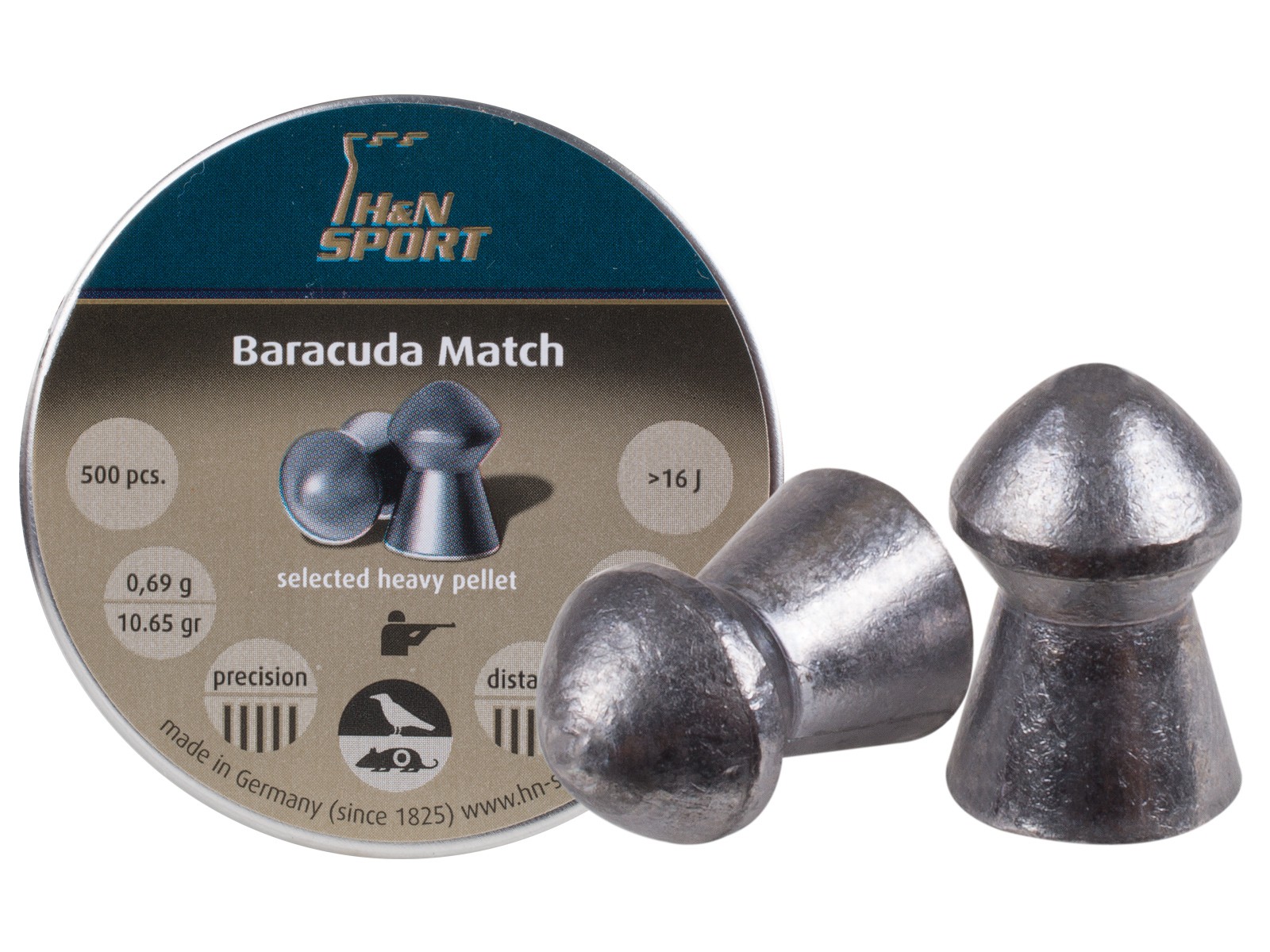 H&N Baracuda match, .177 Cal, 10.65 Grains, Round Nose, 500ct