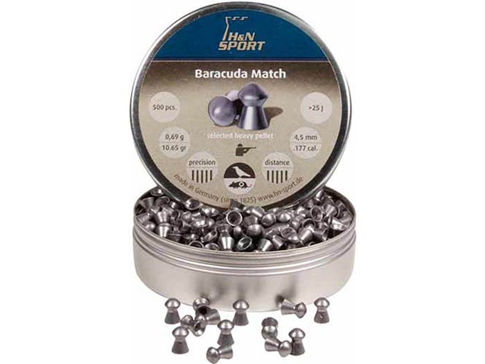 H&N Baracuda Match, .177 Cal, 10.65 Grains, Round Nose, 500ct