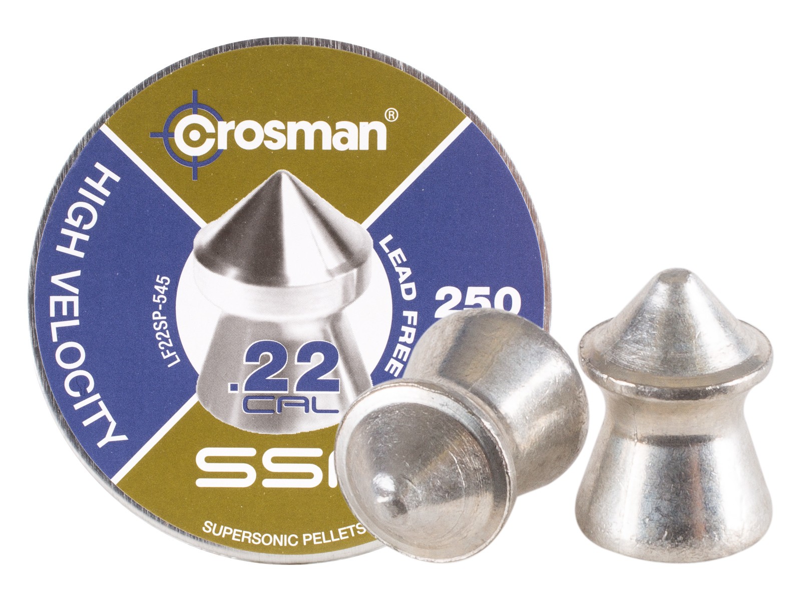 Crosman SSP .22 Cal, 9.5 Grains, Pointed, Lead-Free, 250ct