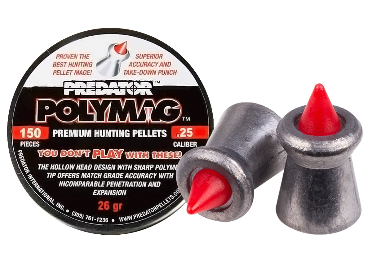 Predator Polymag .25 Cal, 26 Grains, Pointed, 150ct 0.25